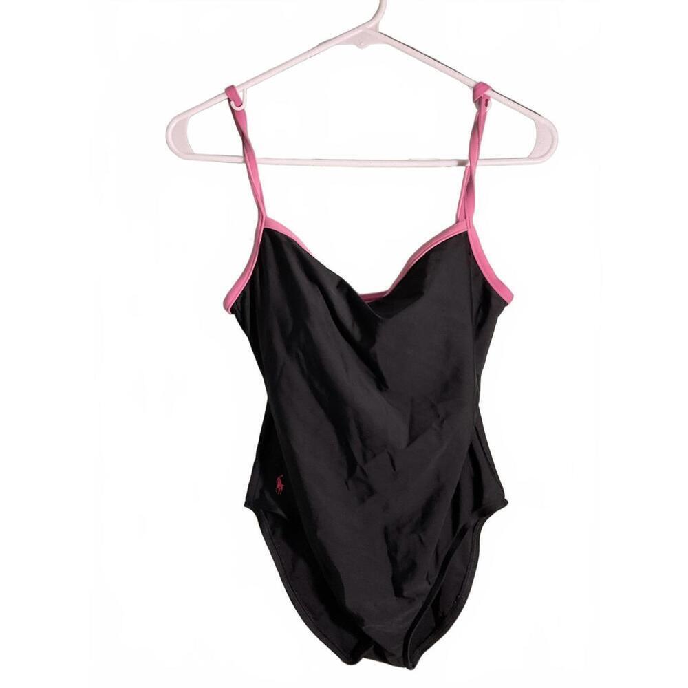 Black with pink Edges Ralph Lauren Swimsuit Small